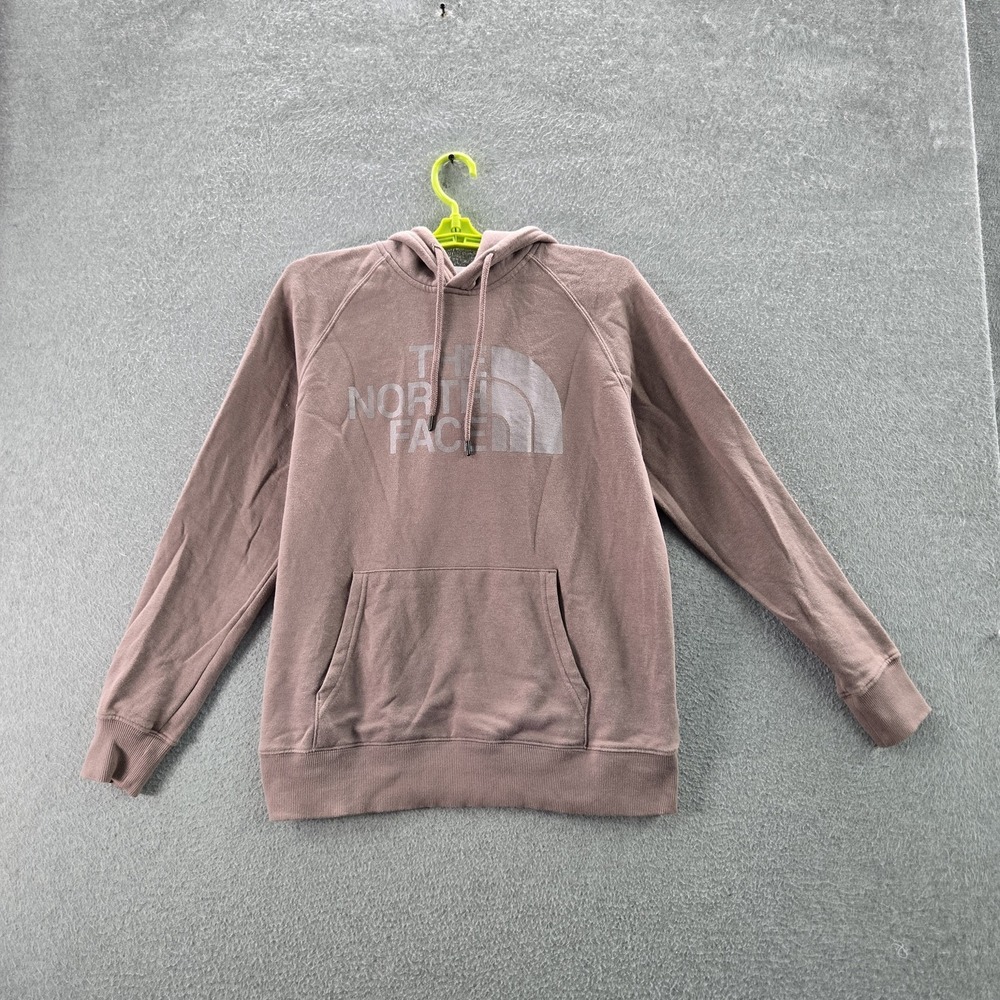 The North Face Women Hoodie M Mauve Logo Drawstring Long Sleeve